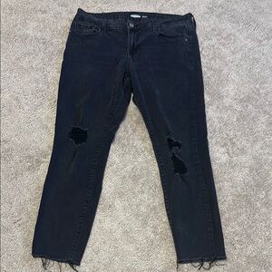 Old Navy Black Skinny Jeans with Distressed Details
